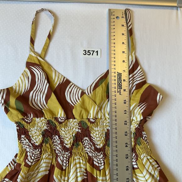 Speed Control Women Dress M Yellow Geometric Sundress Sleeveless Knee Length - Picture 6 of 10